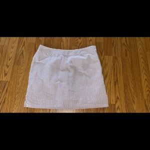 Burgundy and white seersucker skirt-size 6